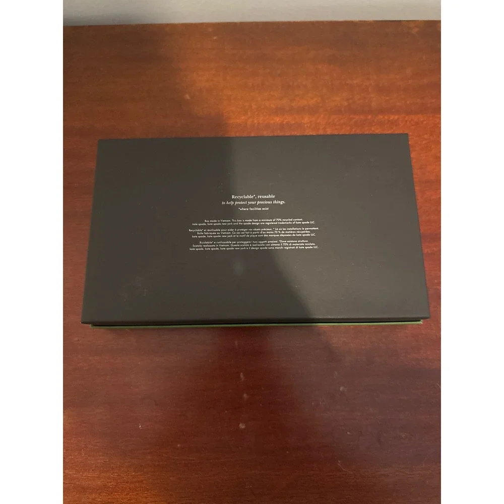 Kate Spade New York Green and Black Recycled Gift Storage Box Small Accessory